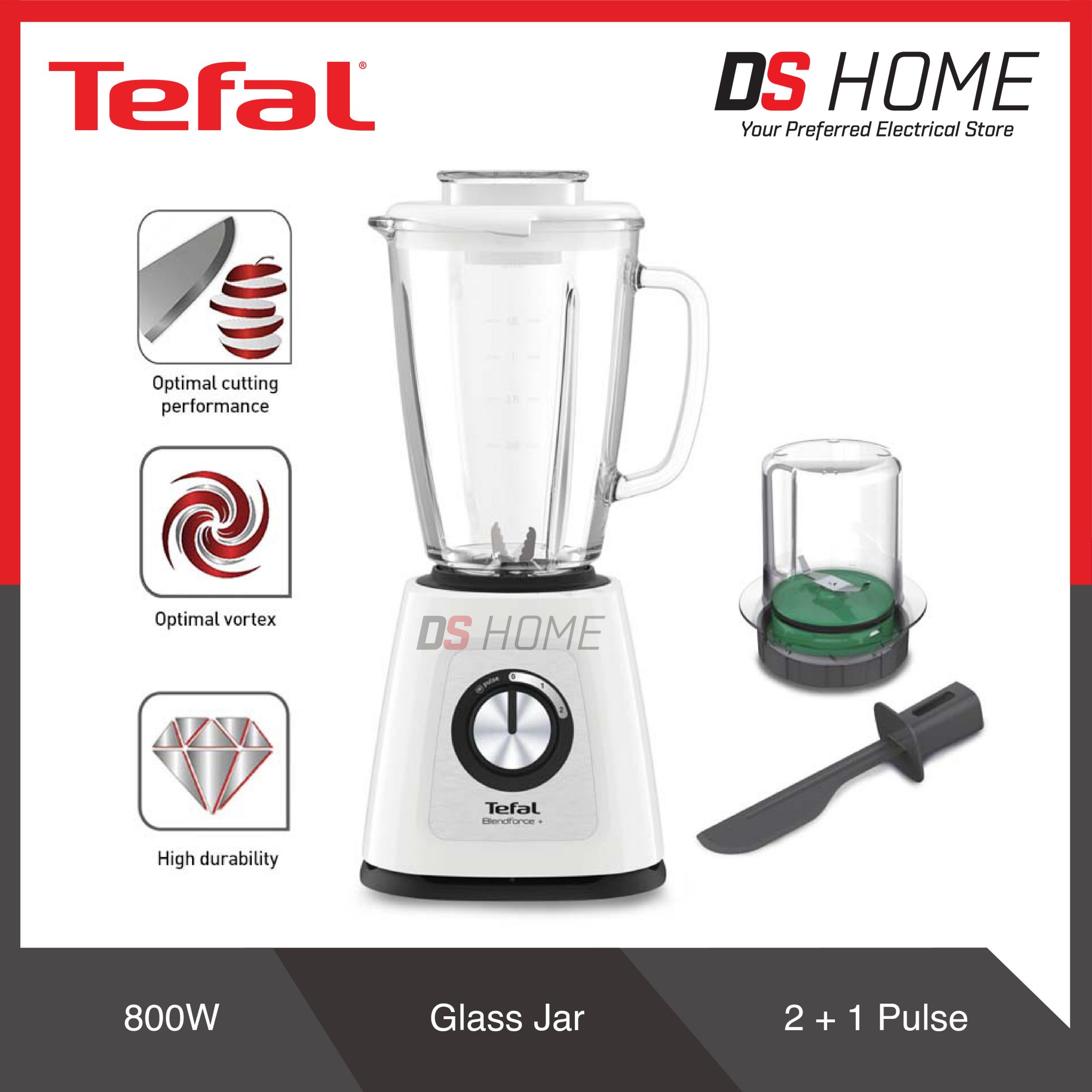 TEFAL BL4361 GLASS BLENDER BLENDFORCE (800W) DS HOME