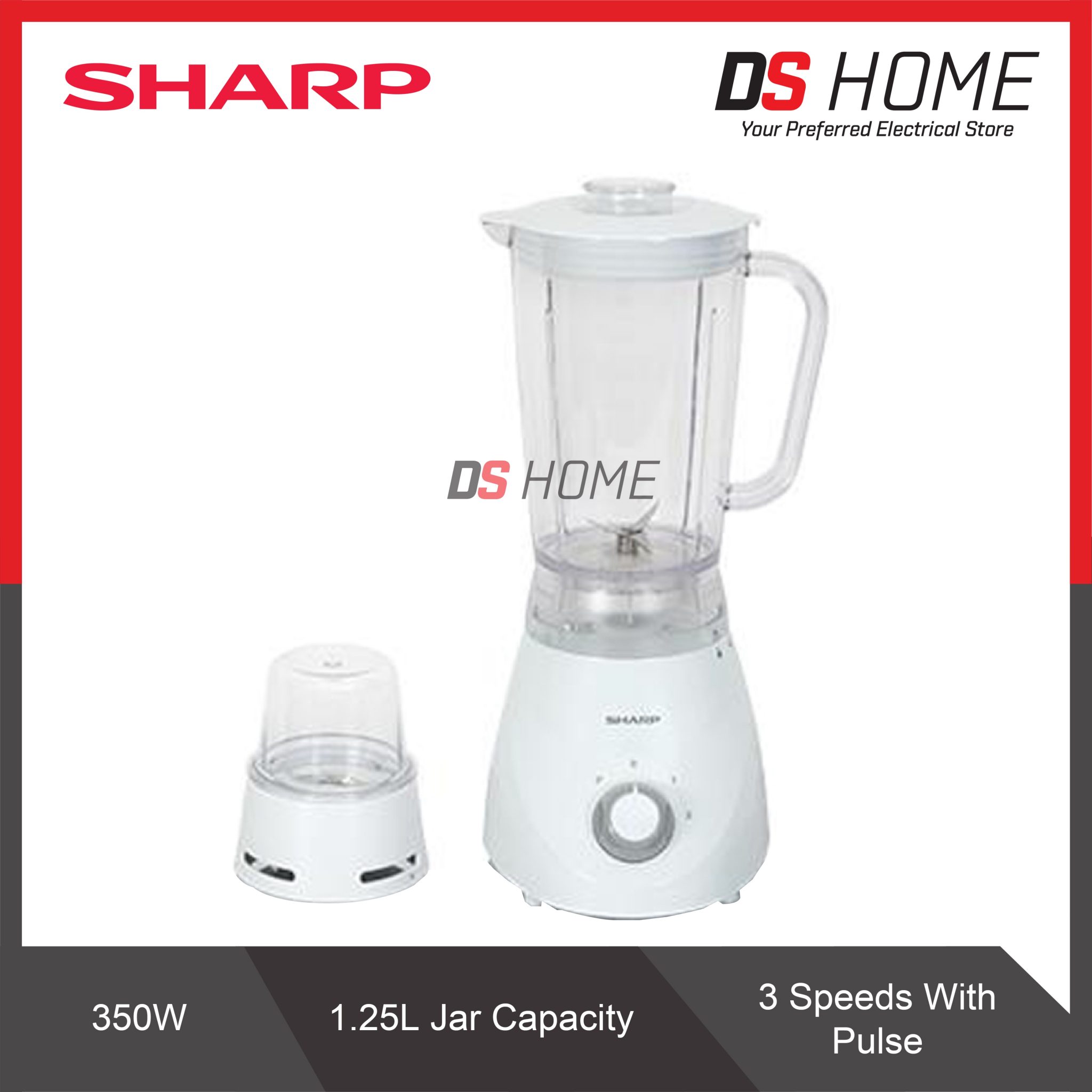 SHARP EM130WH BLENDER (1.25L/350W, WHITE) DS HOME