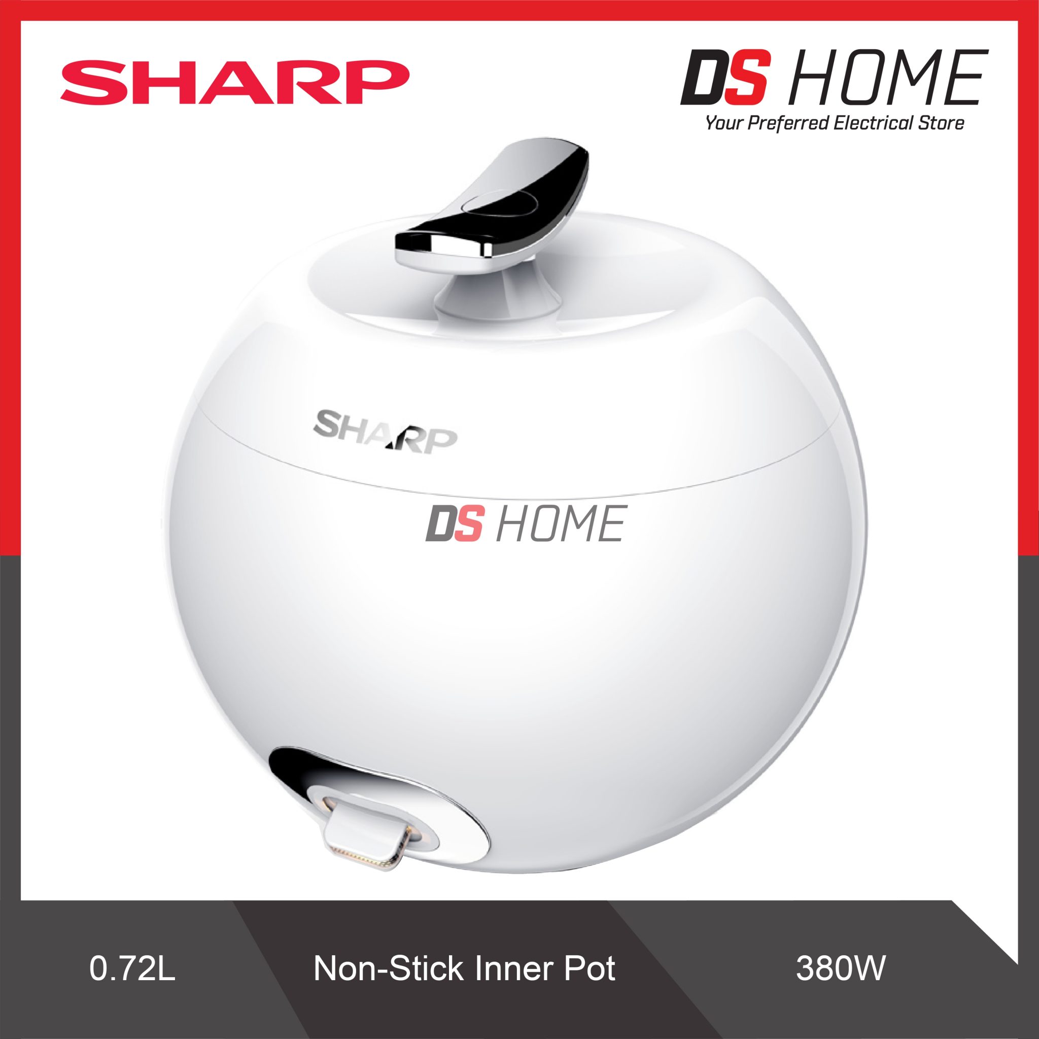 SHARP KSP8MVWH APPLE JAR RICE COOKER (0.7L) DS HOME