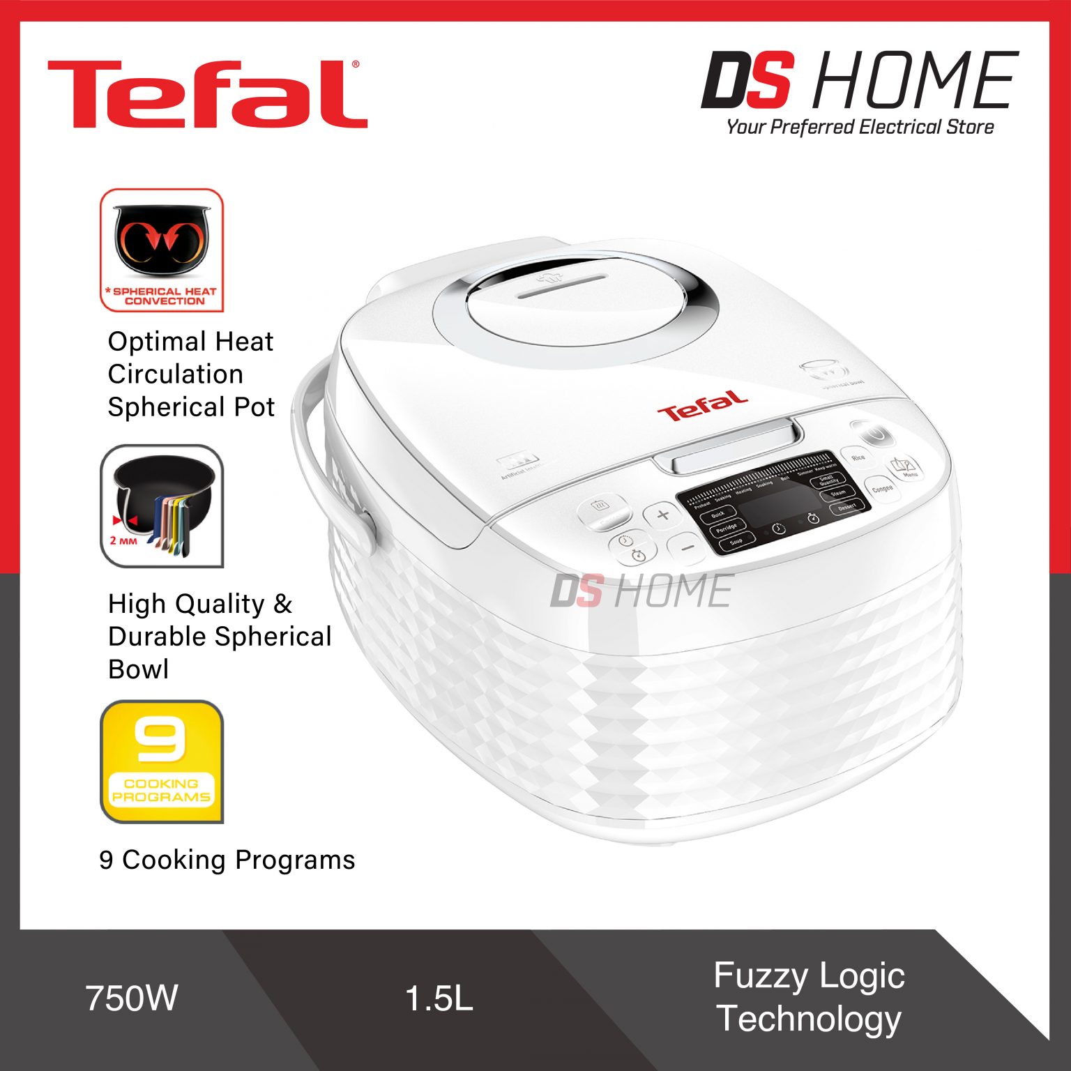 TEFAL RK7401 RICE COOKER (1.5L) DS HOME