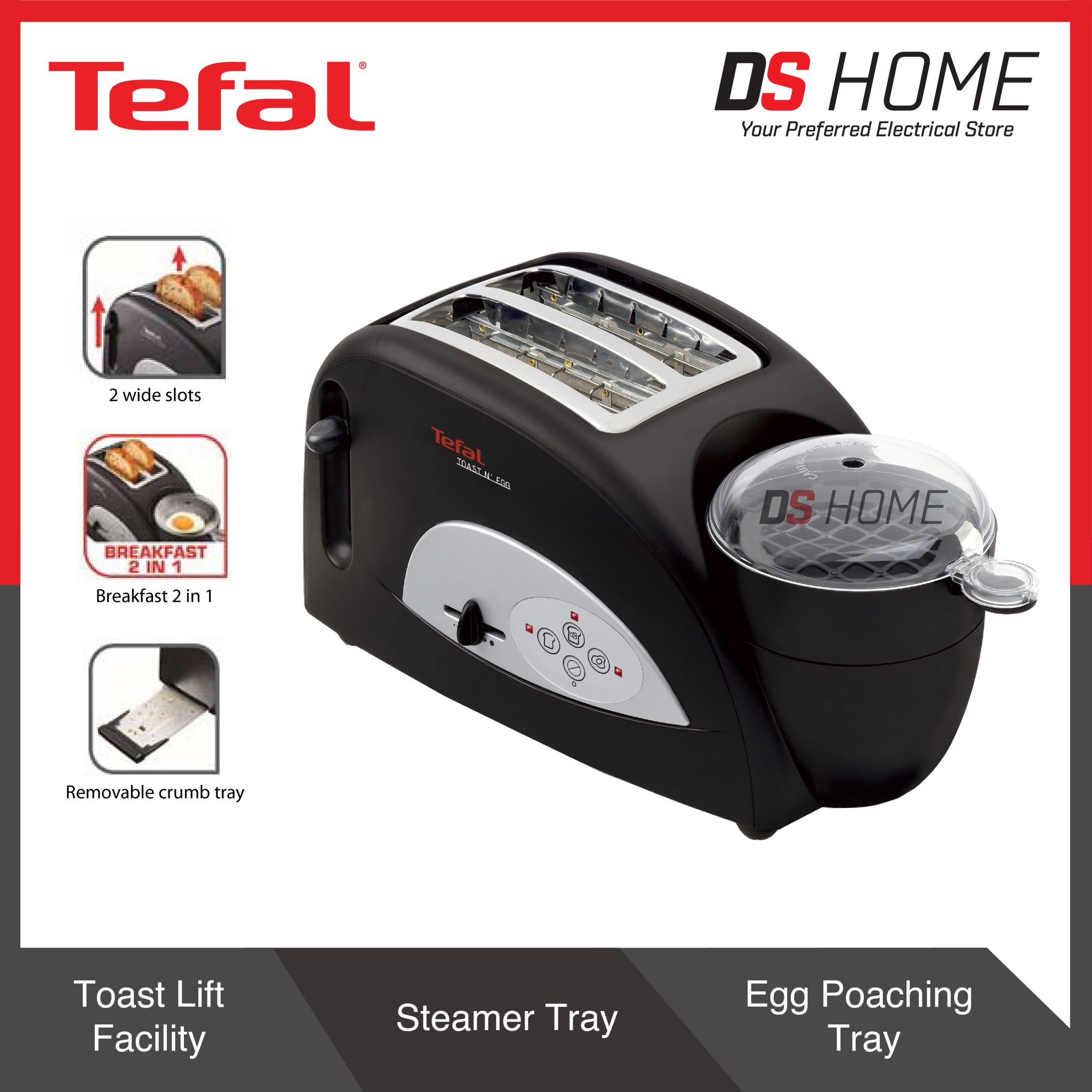 TEFAL TT5500 TOAST & EGG TOASTER | DS HOME