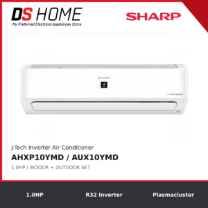SHARP AHXP10YMD / AUX10YMD 1.0HP R32 J-Tech Inverter Air Conditioner | DS HOME and SHARP | 1.0HP, R32 Inverter, Plasmacluster